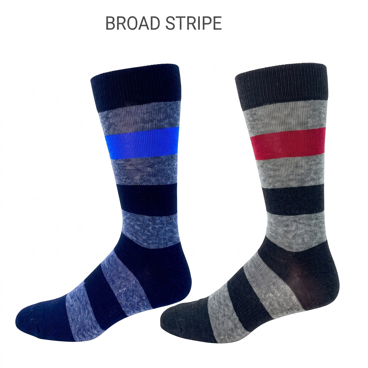 KEY - Men's Dress Socks - [FW26] BROAD STRIPE