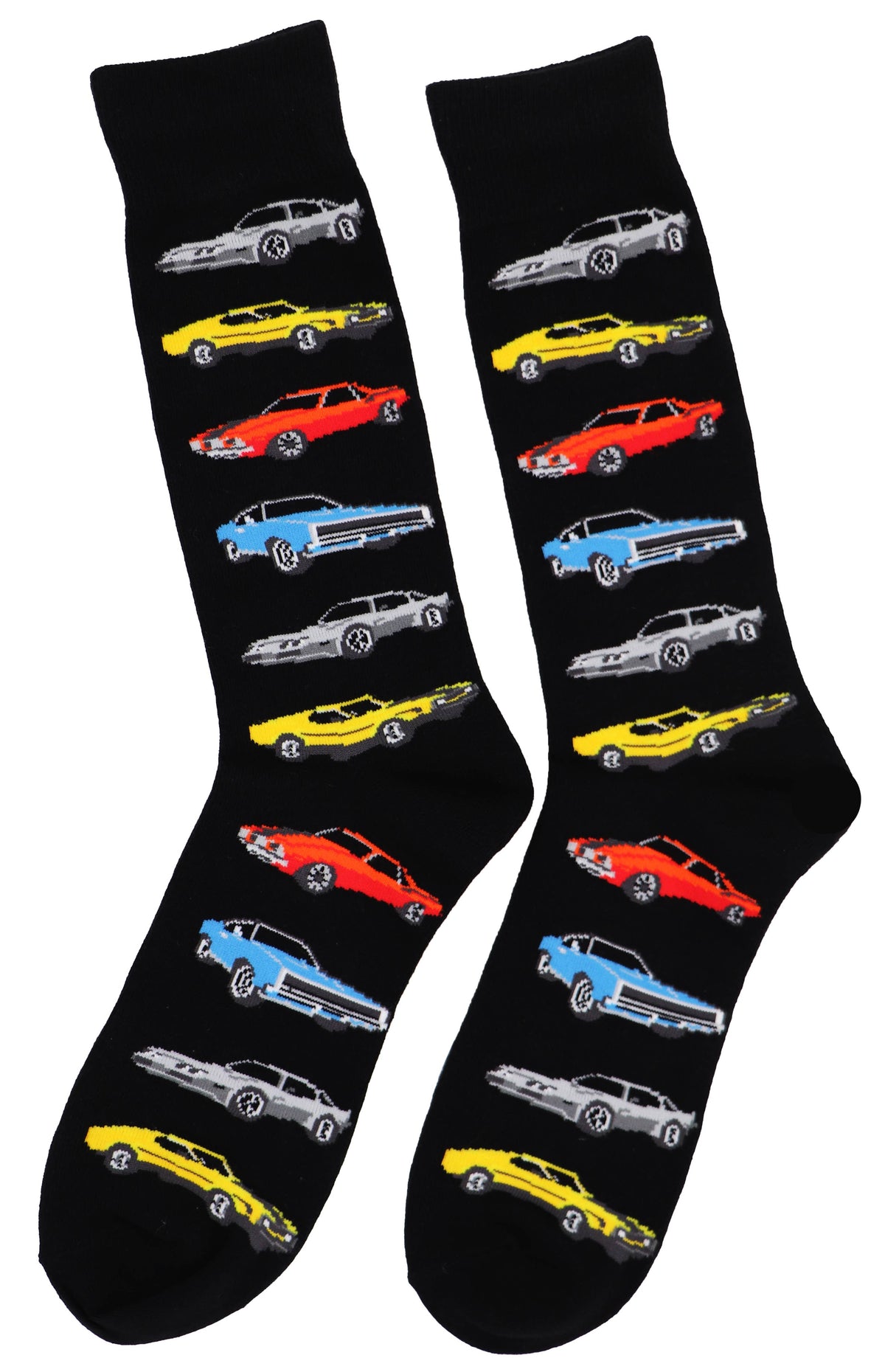 SoXcellent - Fast Cars Black Unisex Crew Novelty Funny Socks - M