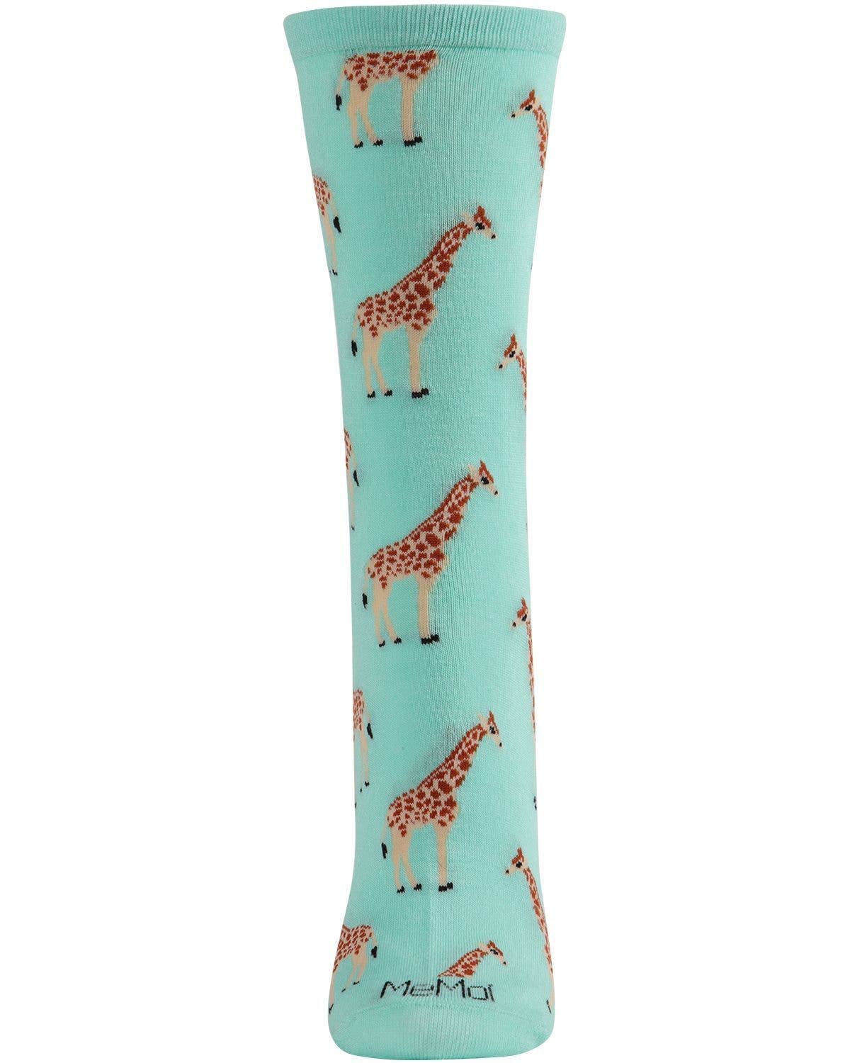 MeMoi - Women's - Giraffes Bamboo Blend Crew Socks