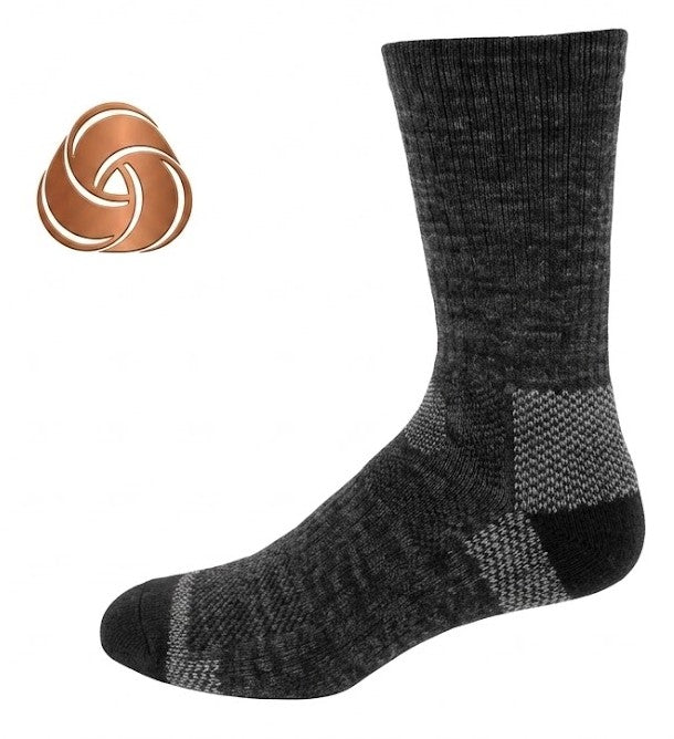 KEY - Men's - WOOL - OUTDOOR FULL CUSHION Crew Socks - BLACK/DENIM