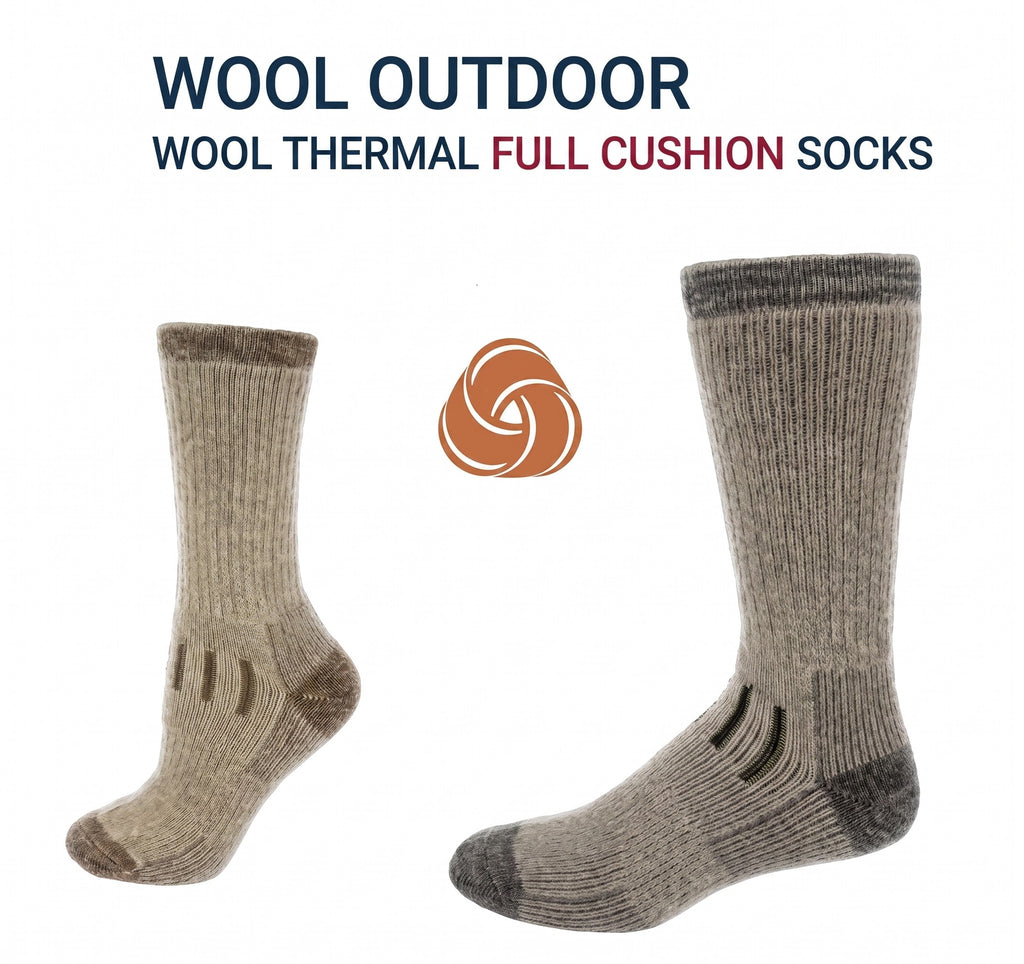 KEY - Women's - WOOL OUTDOOR FULL CUSHION Crew Socks