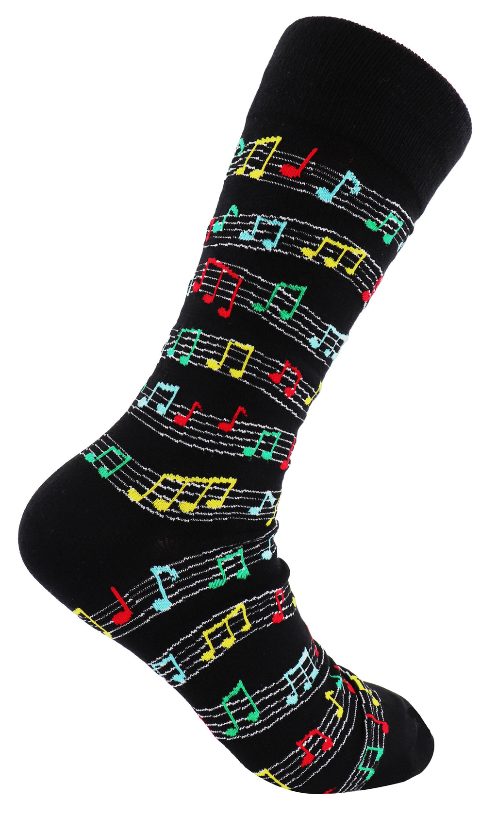 SoXcellent - Music Note Wave Black Unisex Crew Novelty Funny Socks