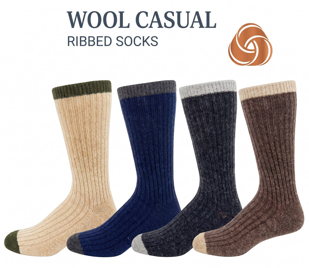 KEY - Men's - WOOL CASUAL RIBBED SOCKS