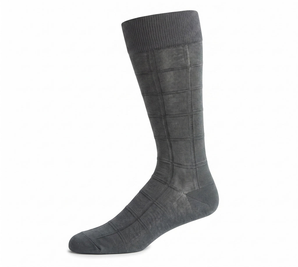 KEY - Men's - BAMBOO Plaid Self Crew Socks