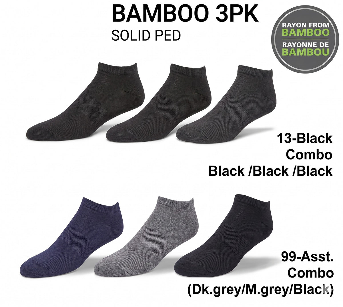 KEY - Women's - BAMBOO Plain Low-Cut Socks - 3PK