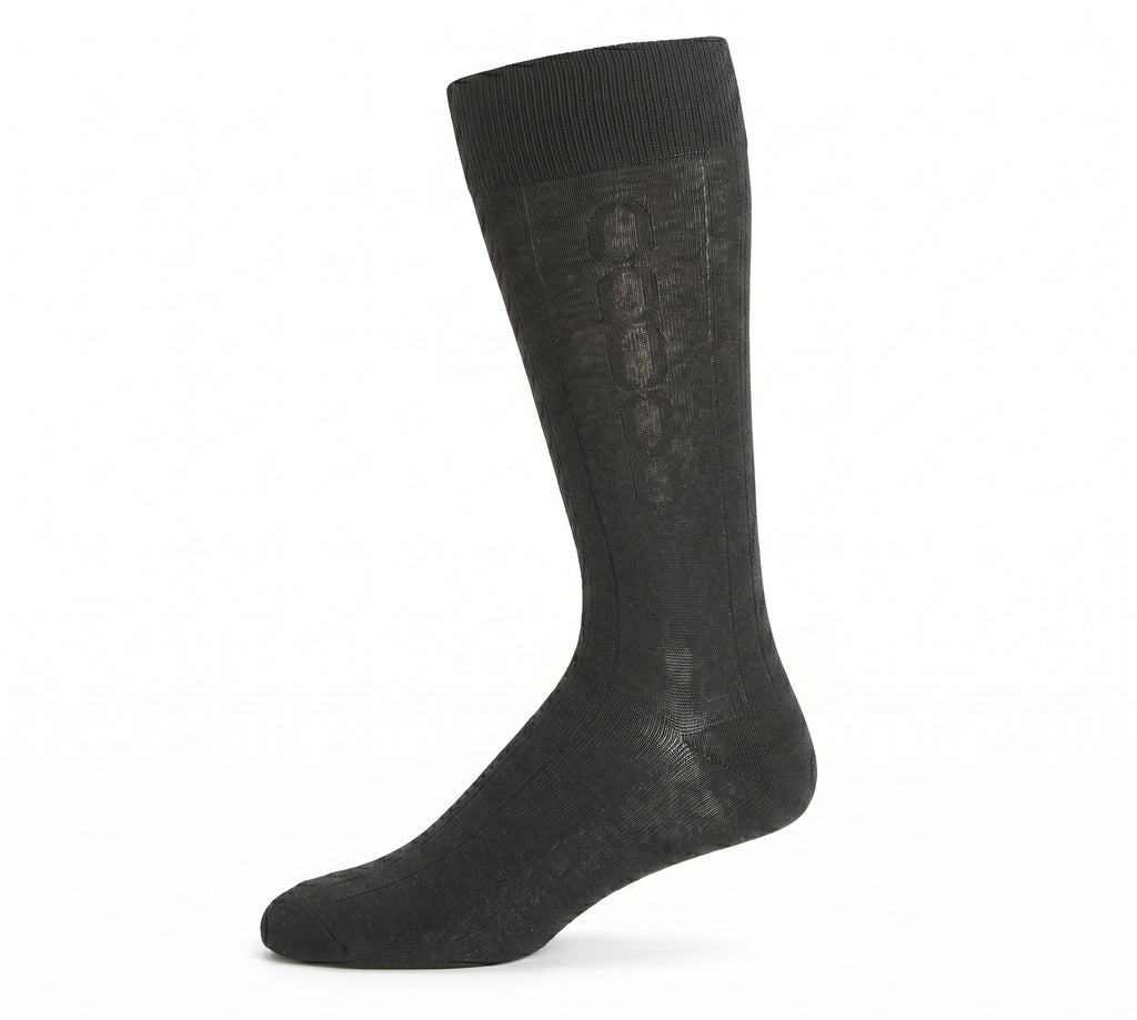 KEY - Men's - BAMBOO LINKS VERTICAL ARGYLE Crew Socks