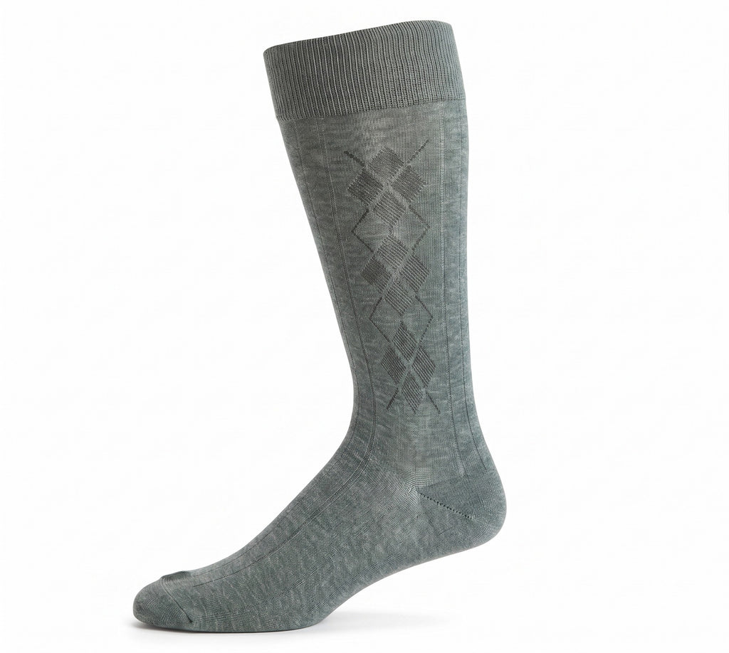 KEY - Men's - BAMBOO LINKS VERTICAL ARGYLE Crew Socks