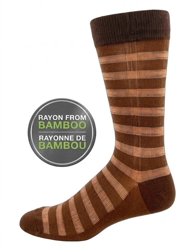 KEY - Men's - BAMBOO Crew Socks - STRIPE BLOCK