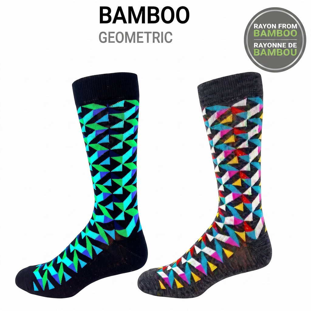 KEY - Men's - BAMBOO Crew Socks - [FW26] GEOMETRIC