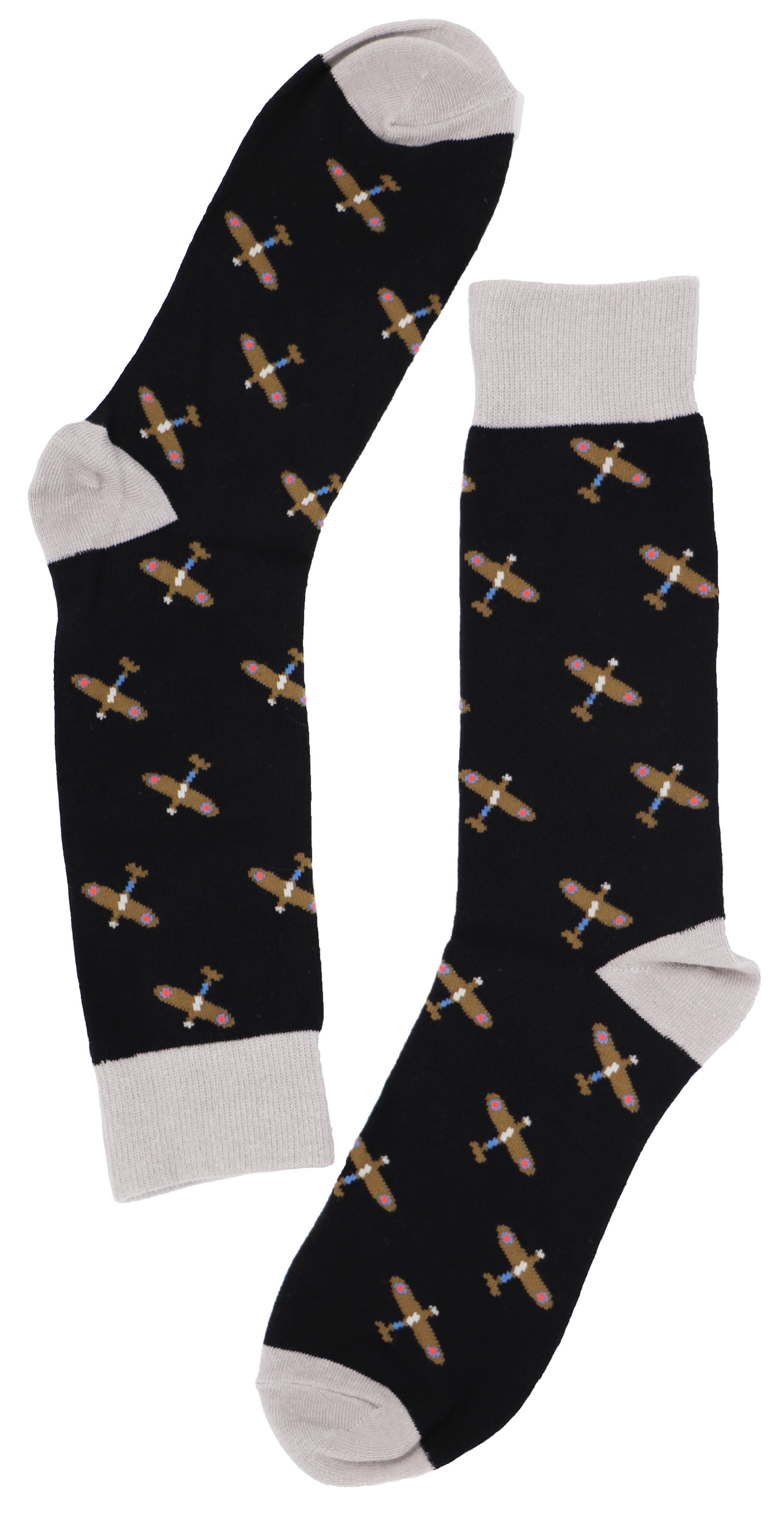 SoXcellent - Hawkers Flying Plane Unisex Crew Novelty Funny Socks