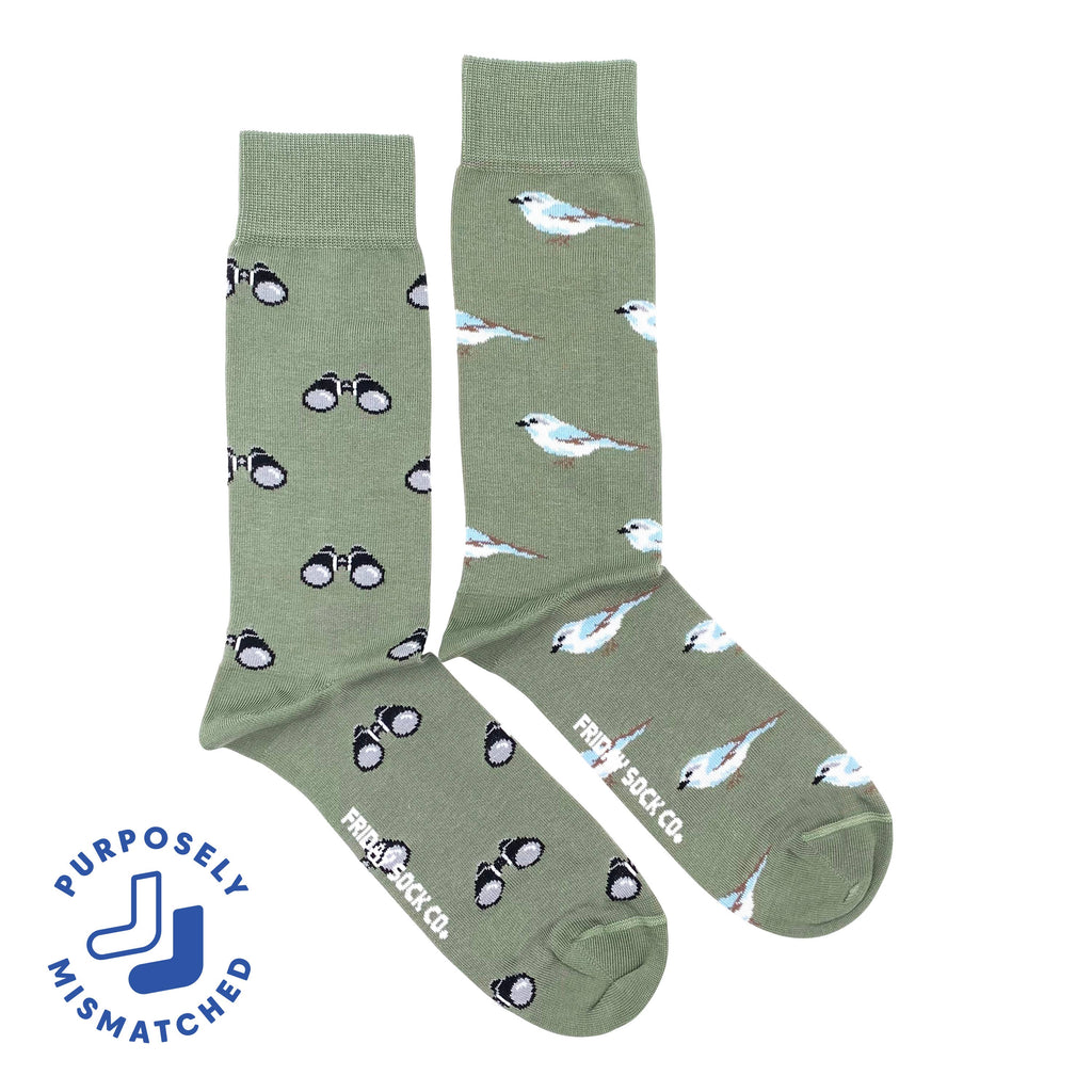 Friday Sock Co. - Men's Bird Watching Mid-Calf Socks - Premium Made in Italy