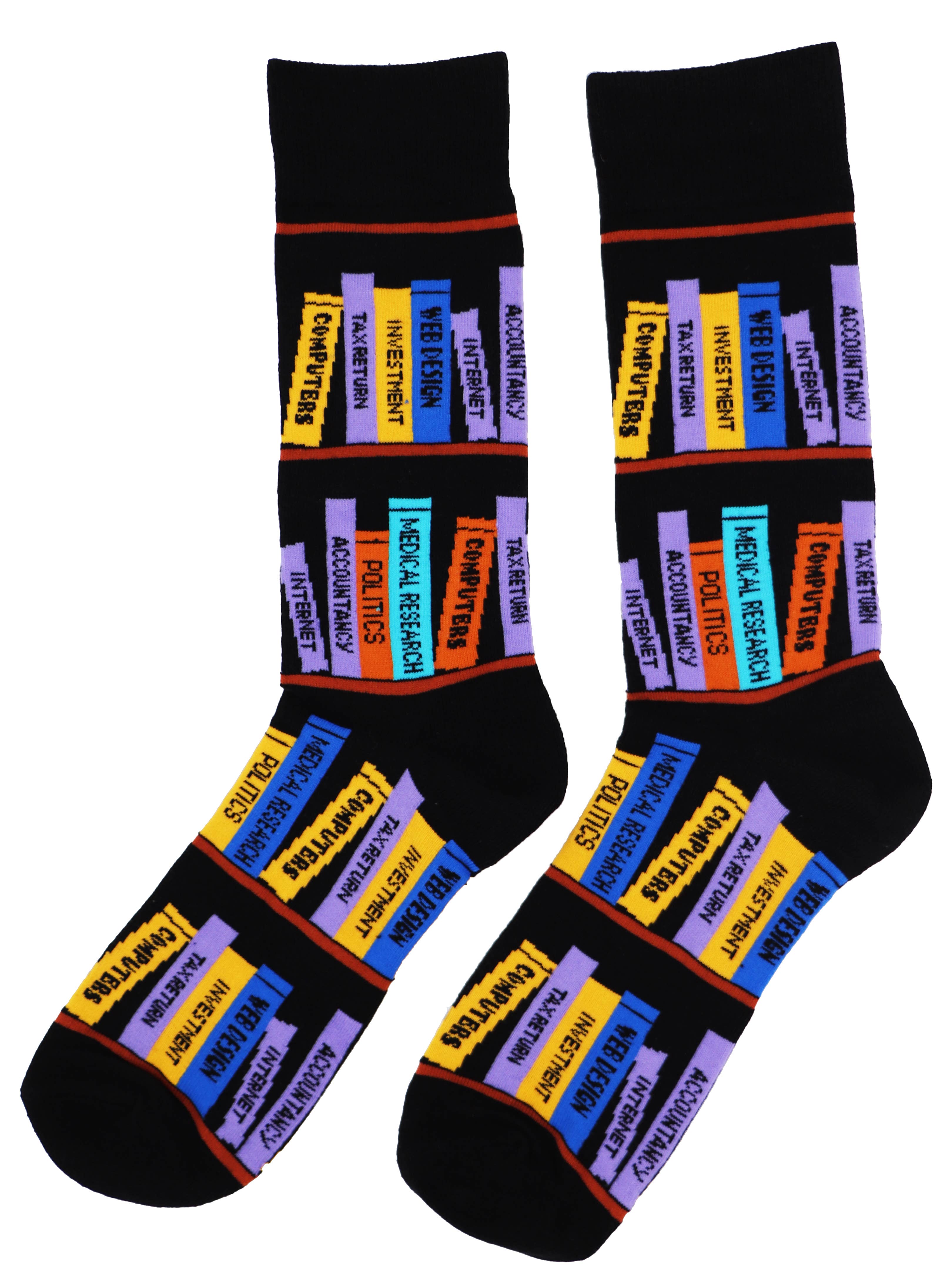 SoXcellent - Bookshelf Unisex Crew Novelty Socks