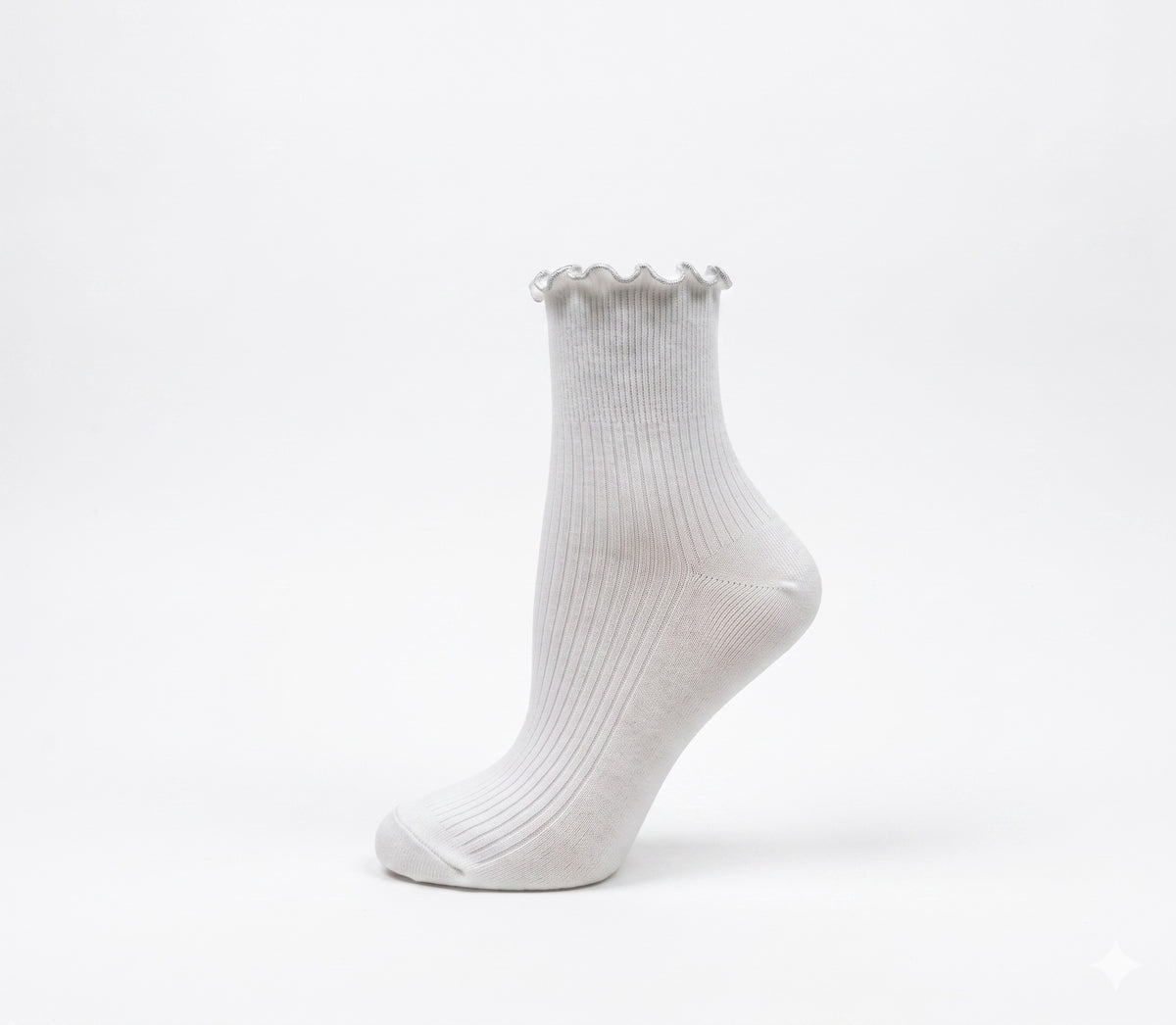 KEY - Women's - RIBBED RUFFLE TOP Quarter Socks