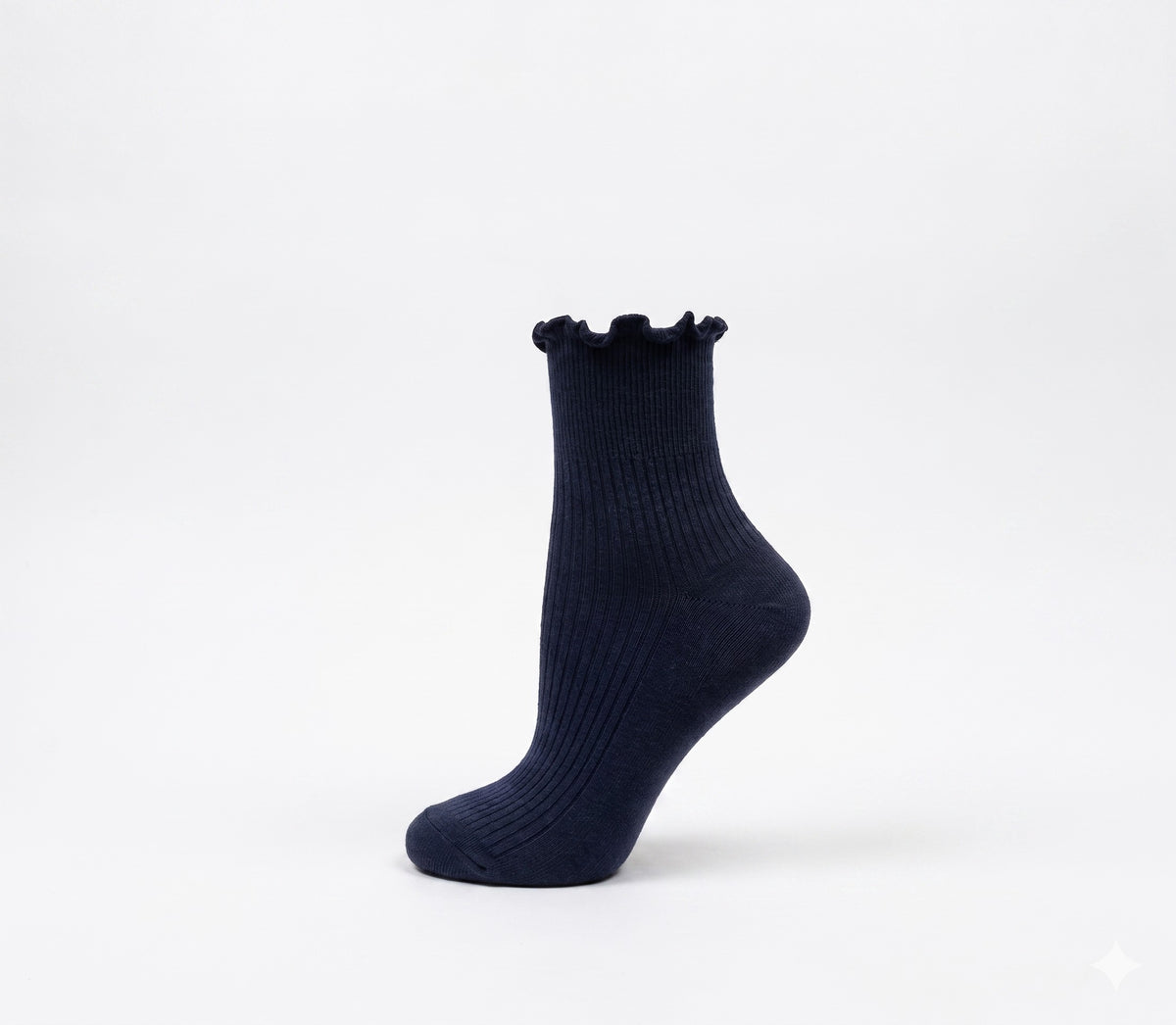 KEY - Women's - RIBBED RUFFLE TOP Quarter Socks