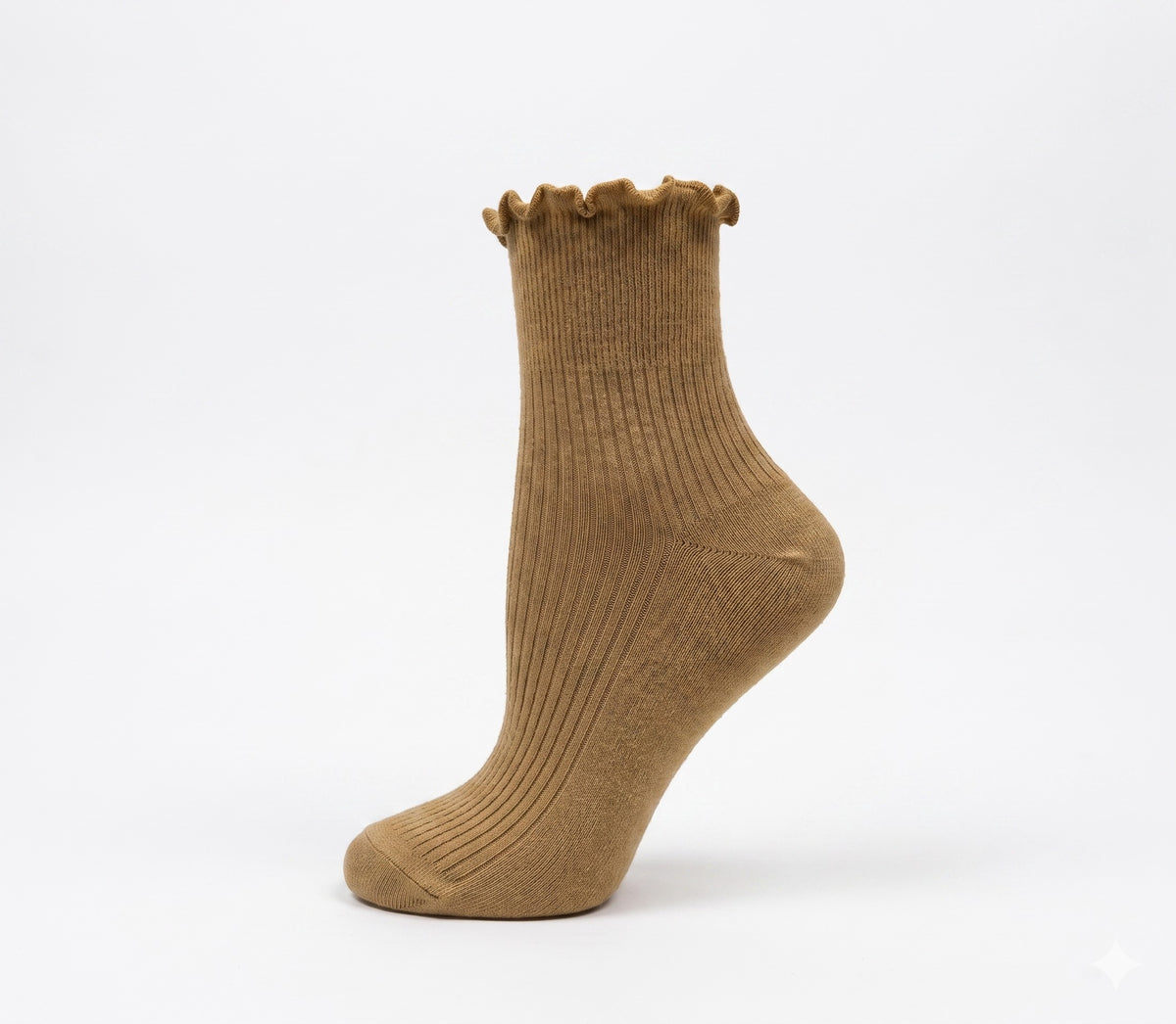 KEY - Women's - RIBBED RUFFLE TOP Quarter Socks