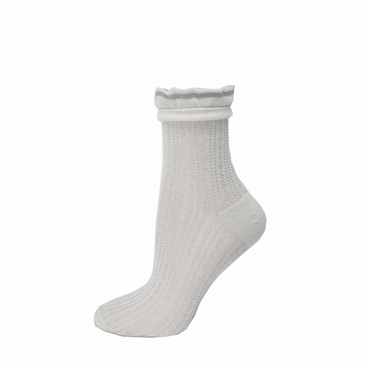 KEY - Women's - POINTELLE LACE TOP QTR Socks