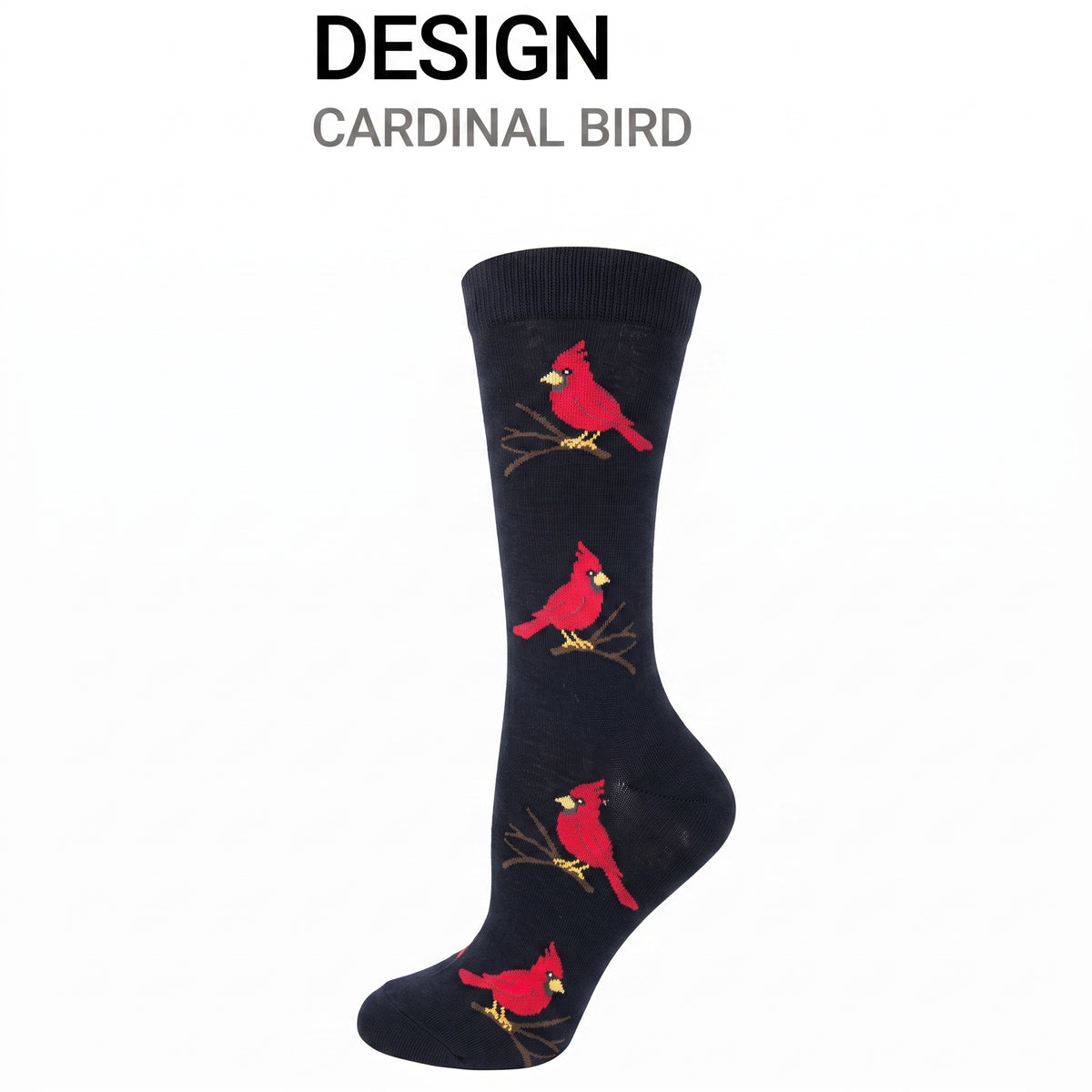 KEY - Women's Dress Socks - CARDINAL BIRD