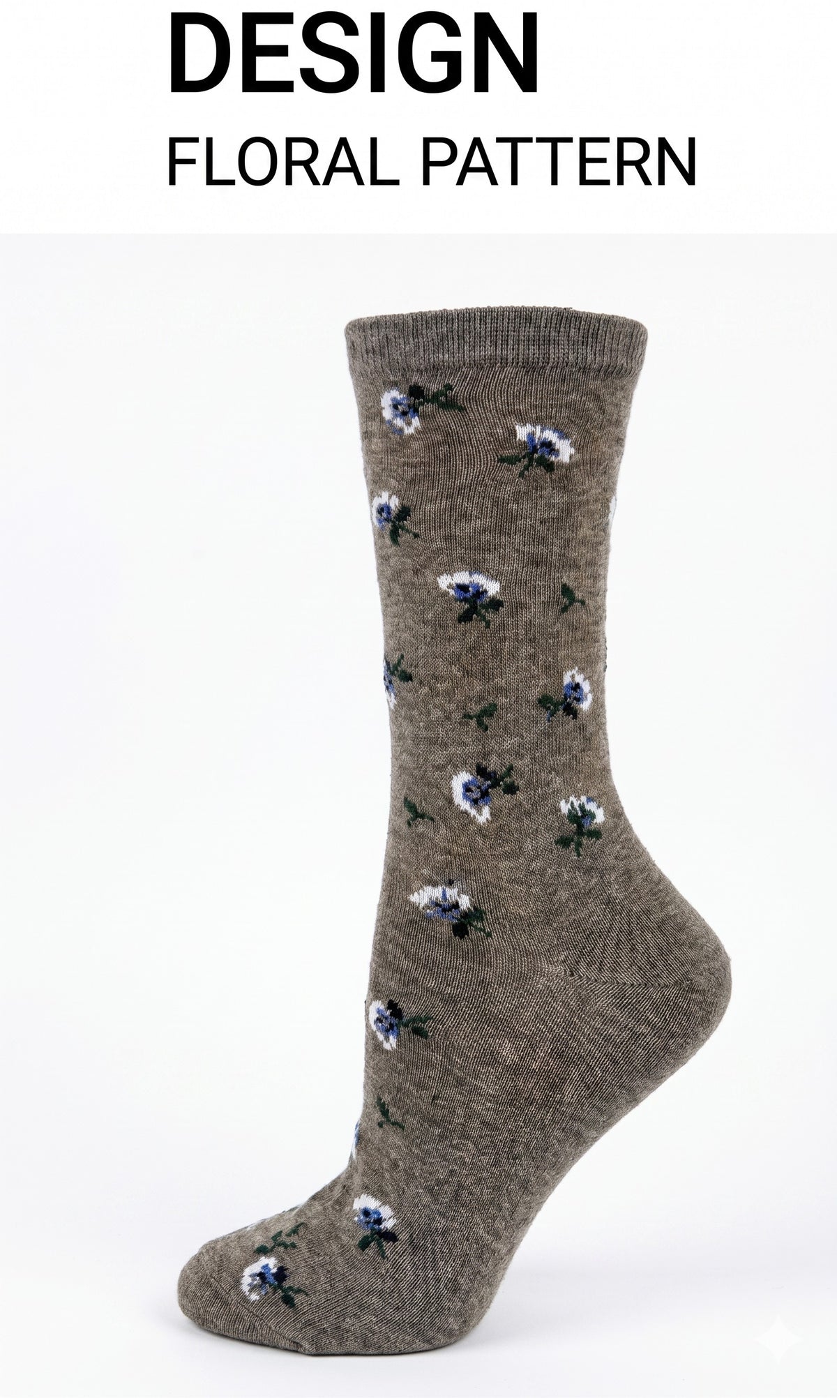 KEY - Women's - FLORAL PATTERN Crew Socks