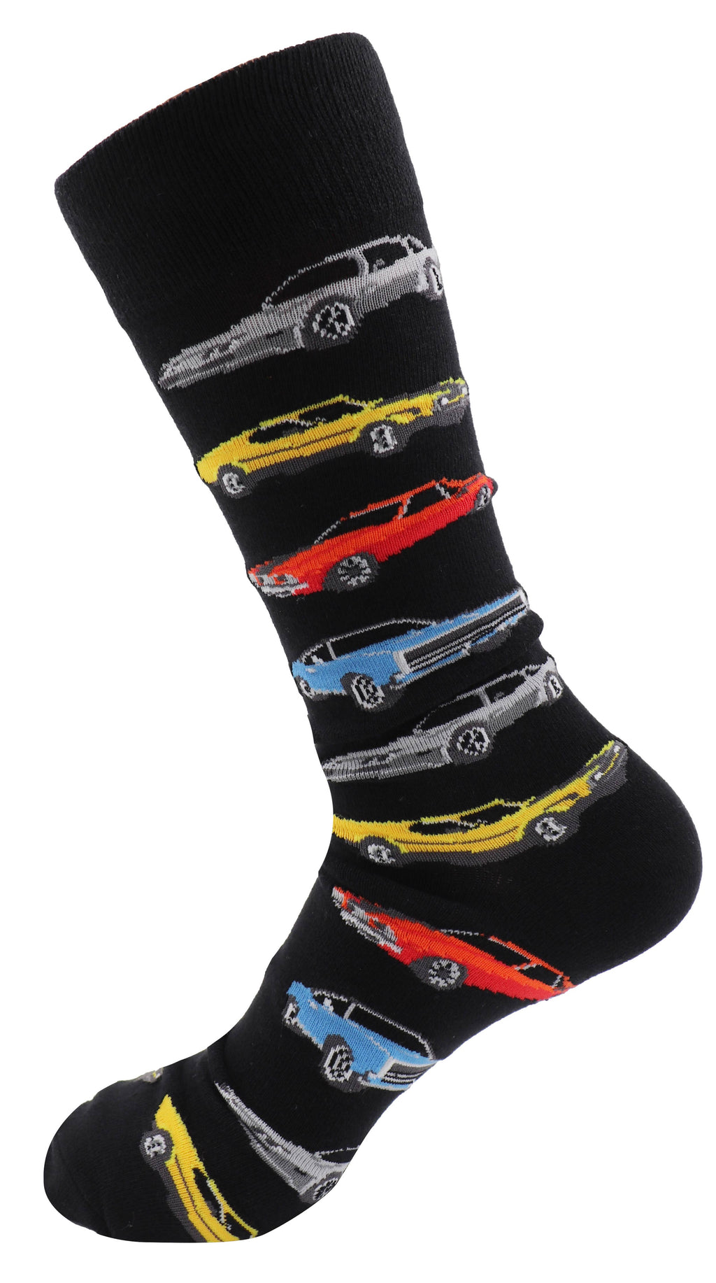 SoXcellent - Fast Cars Black Unisex Crew Novelty Funny Socks - M