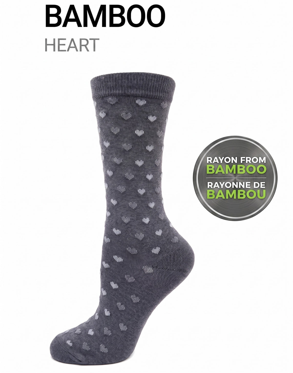 KEY - Women's - BAMBOO HEART Crew Socks