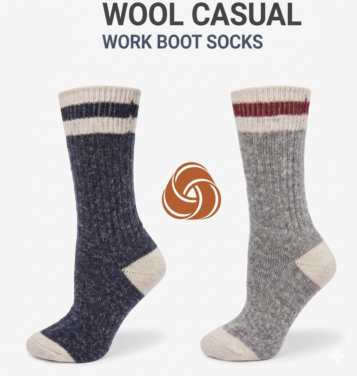 KEY - Women's - WOOL Casual WORK BOOT Socks
