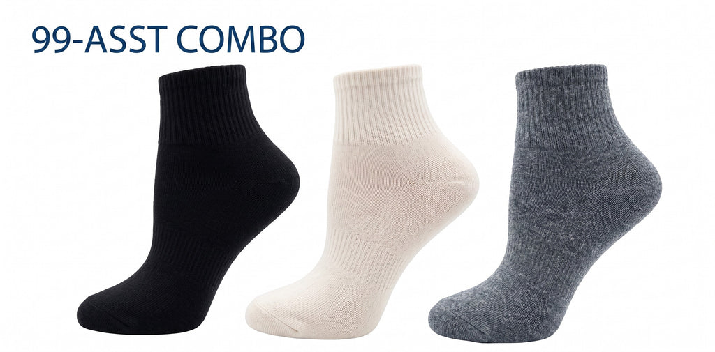 KEY - Women's - BAMBOO RIBBED Quarter Socks - 3PK