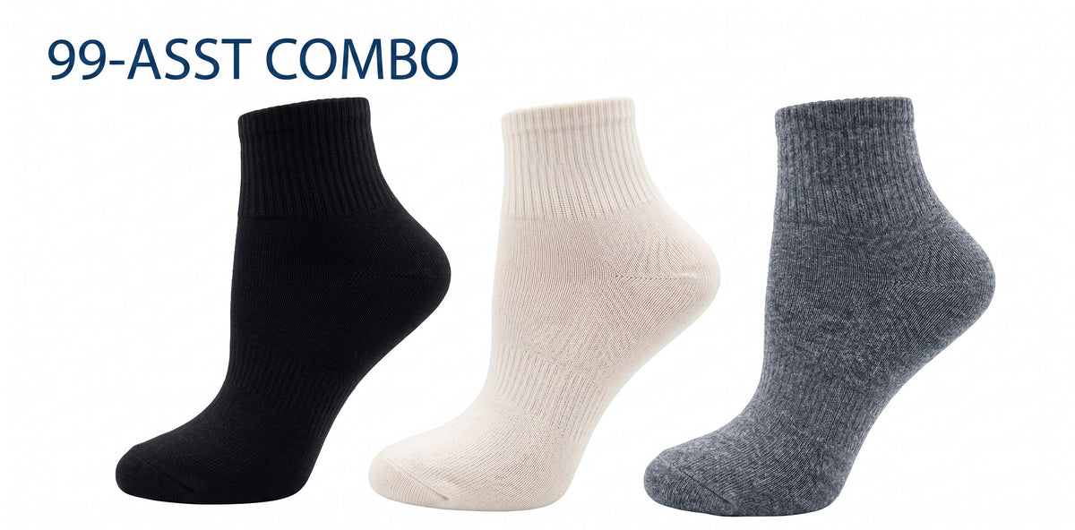 KEY - Women's - BAMBOO RIBBED Quarter Socks - 3PK