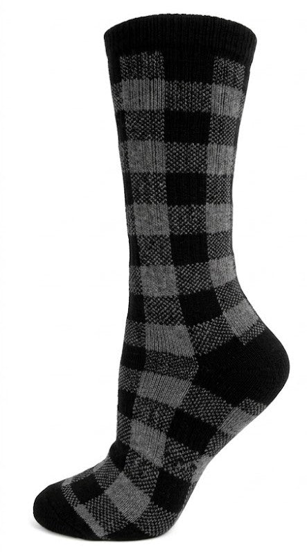 KEY - Women's - FULL CUSHION-BUFFALO CHECK Crew Socks
