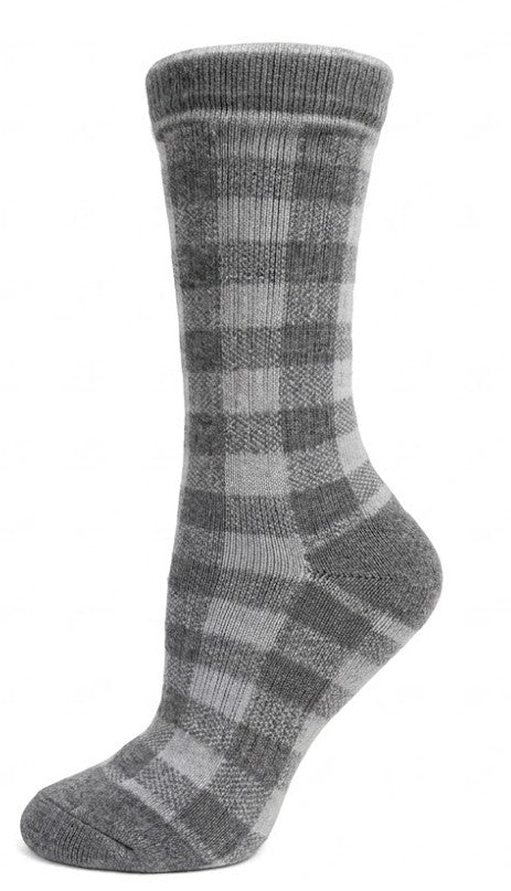 KEY - Women's - FULL CUSHION-BUFFALO CHECK Crew Socks
