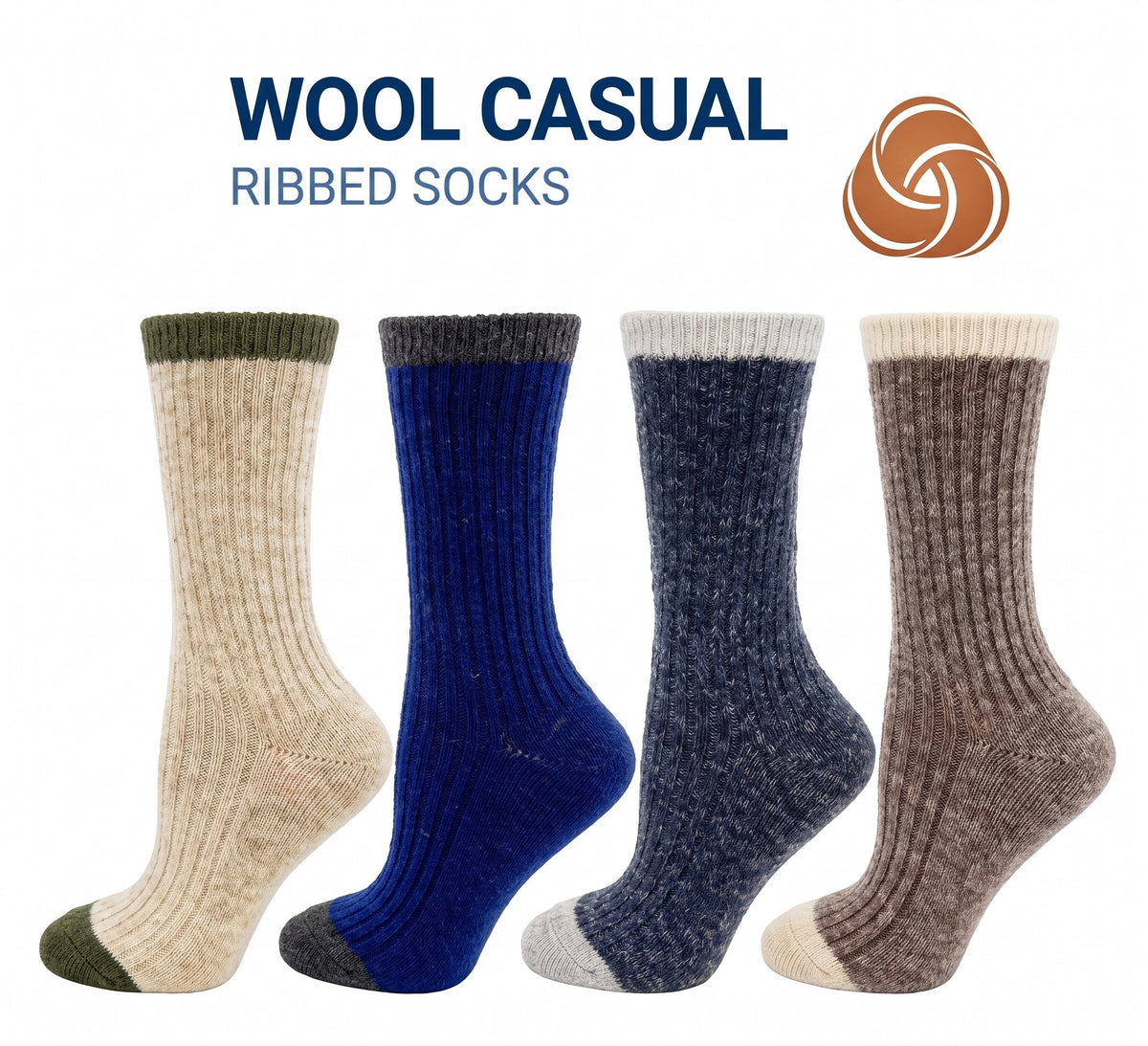 KEY - Women's - WOOL RIB Crew Socks
