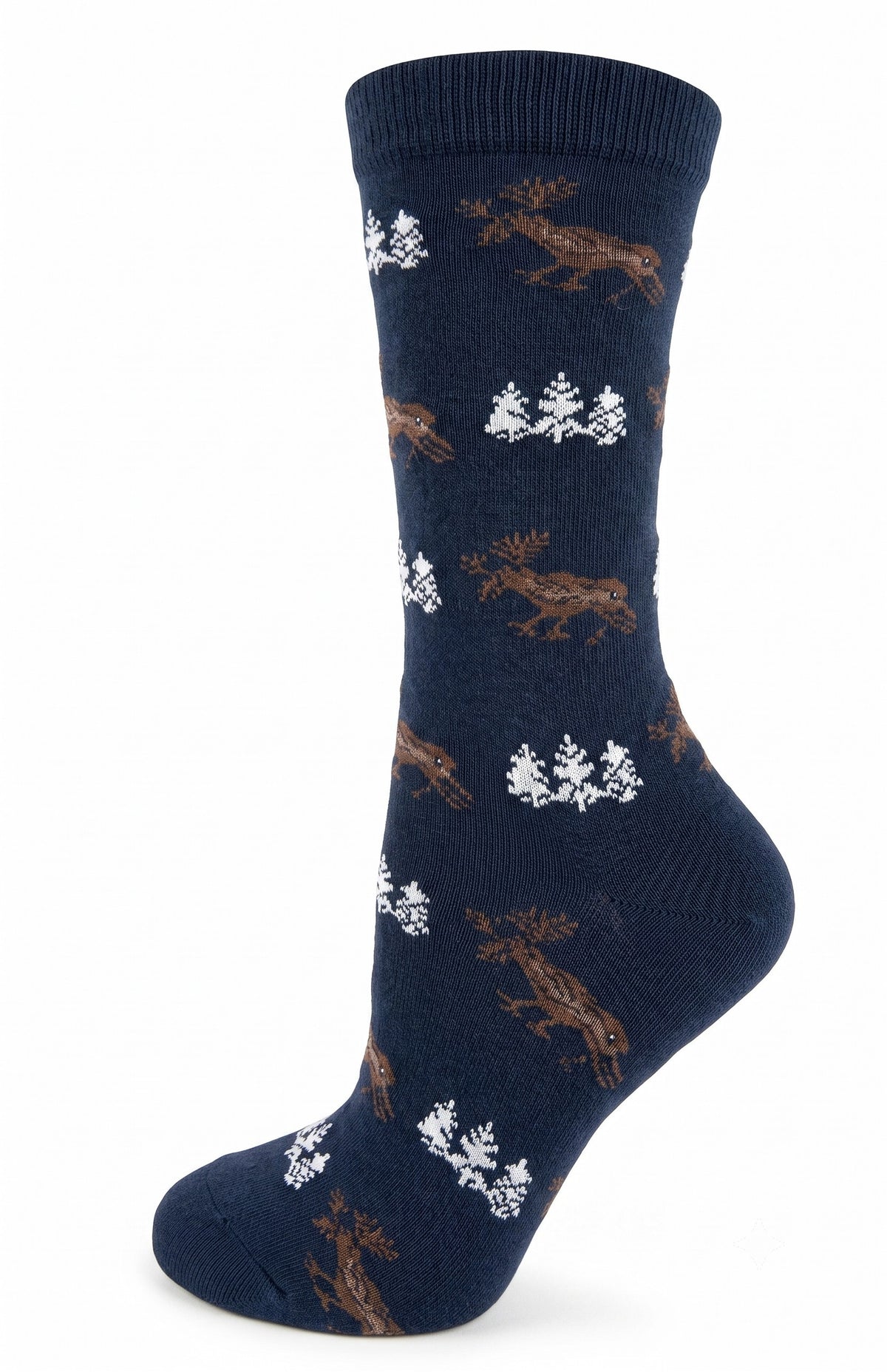 KEY - Women's - ANGORA CARIBOU & TREE Crew Socks