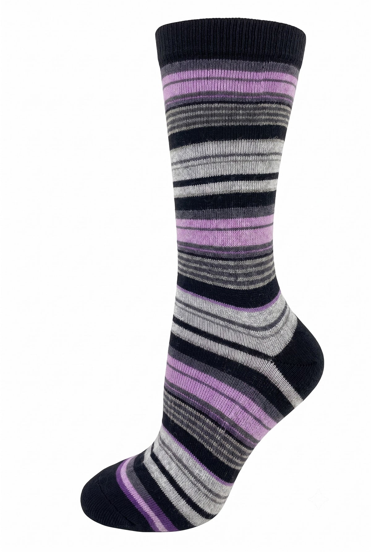 KEY - Women's - ANGORA STRIPE Crew Socks