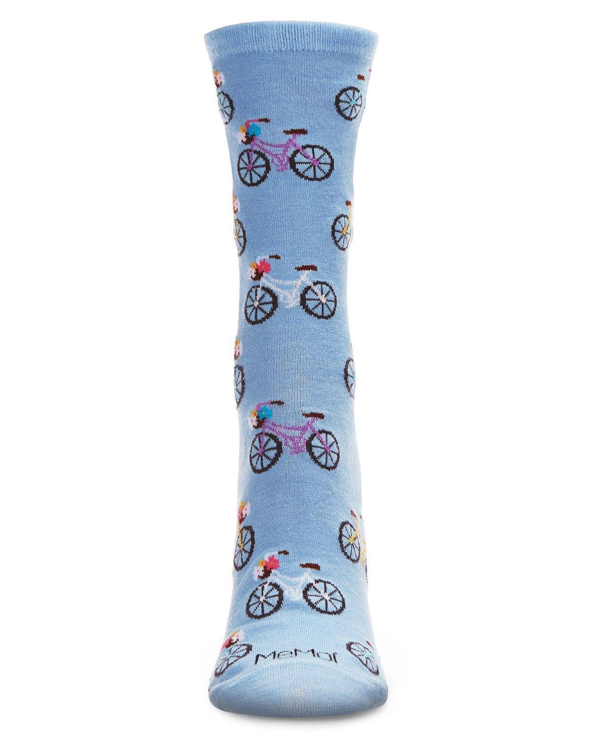 MeMoi - Women's - Time to Ride Bicycles Bamboo Crew Socks