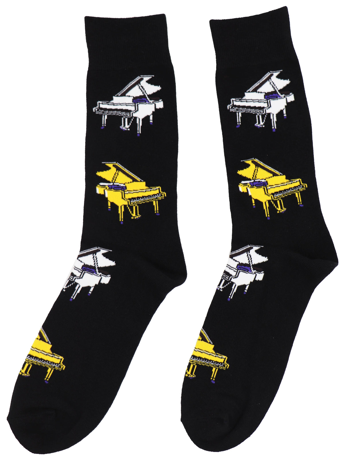 SoXcellent - Grand Piano Black Unisex Crew Novelty Socks - M