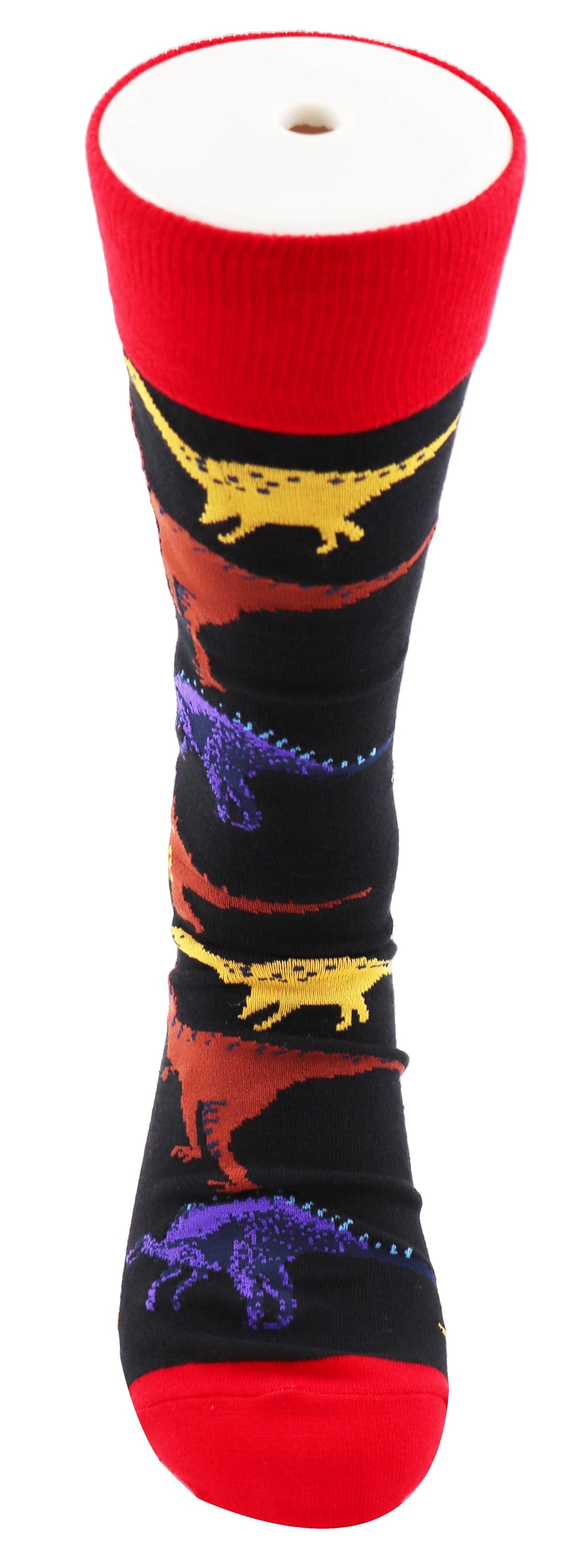 SoXcellent - Dinosaur Animal Unisex Casual Pattern Funny Socks - Red Black