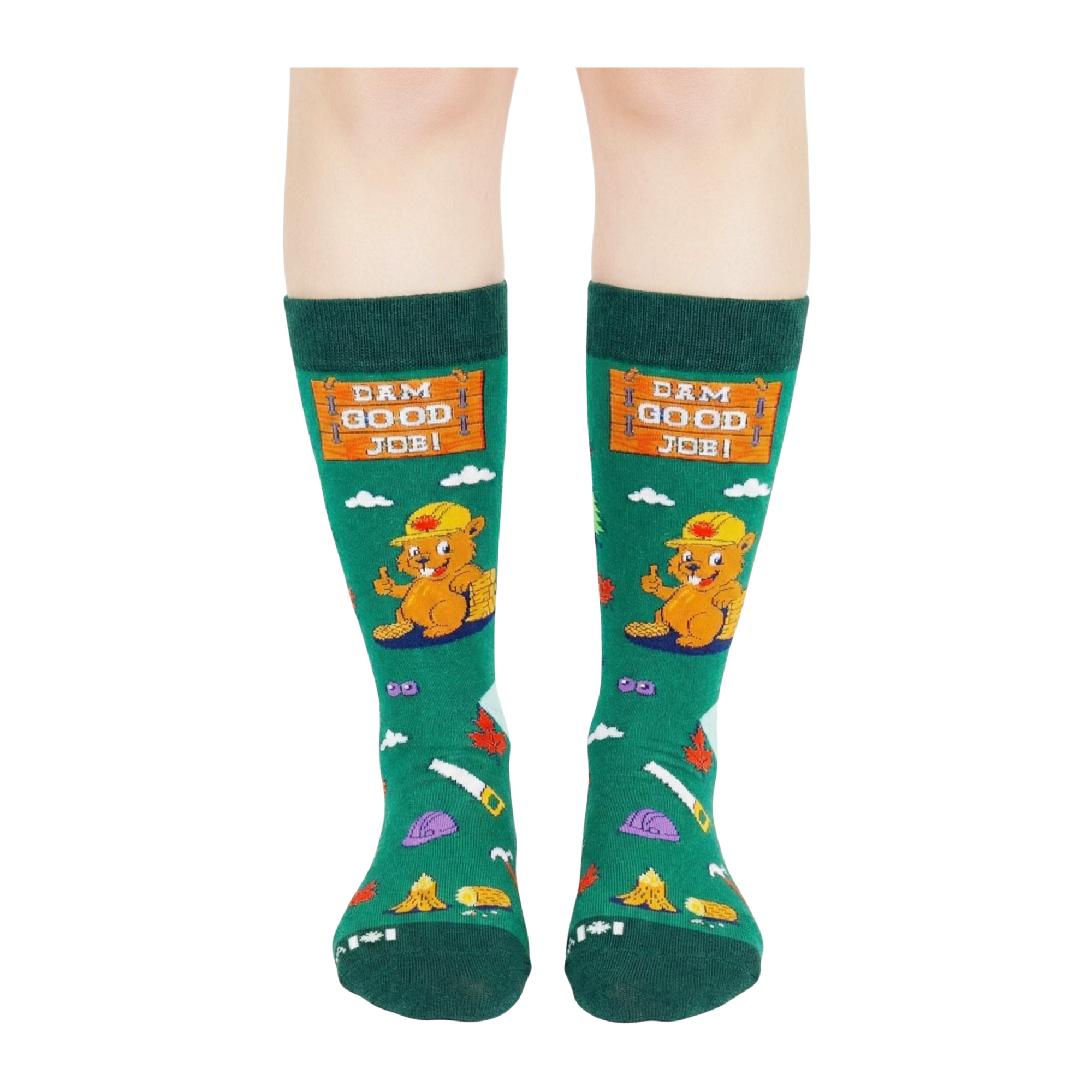 Northern Icons Canada - DAM GOOD JOB Crew Socks – Funny Beaver Graphic Canada Workwear Socks