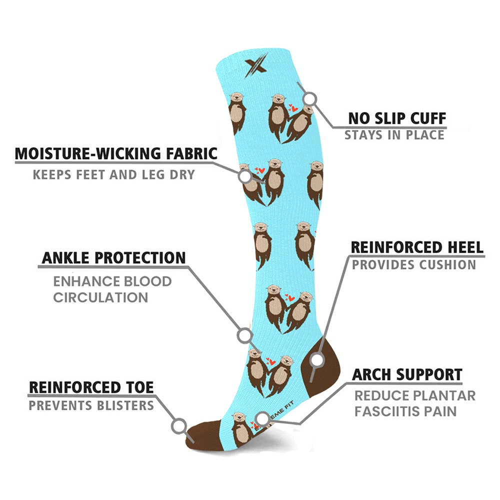 Extreme Fit - SOULMATES COMPRESSION SOCKS - PINK PENGUINS - S/M