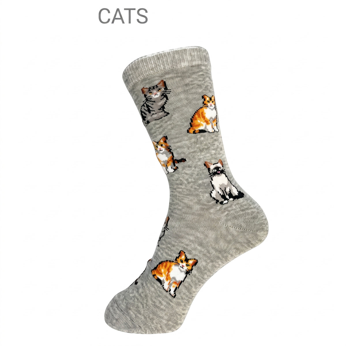 CRAZY TOES - KIDS - CAT Crew Socks: AGE 8-11