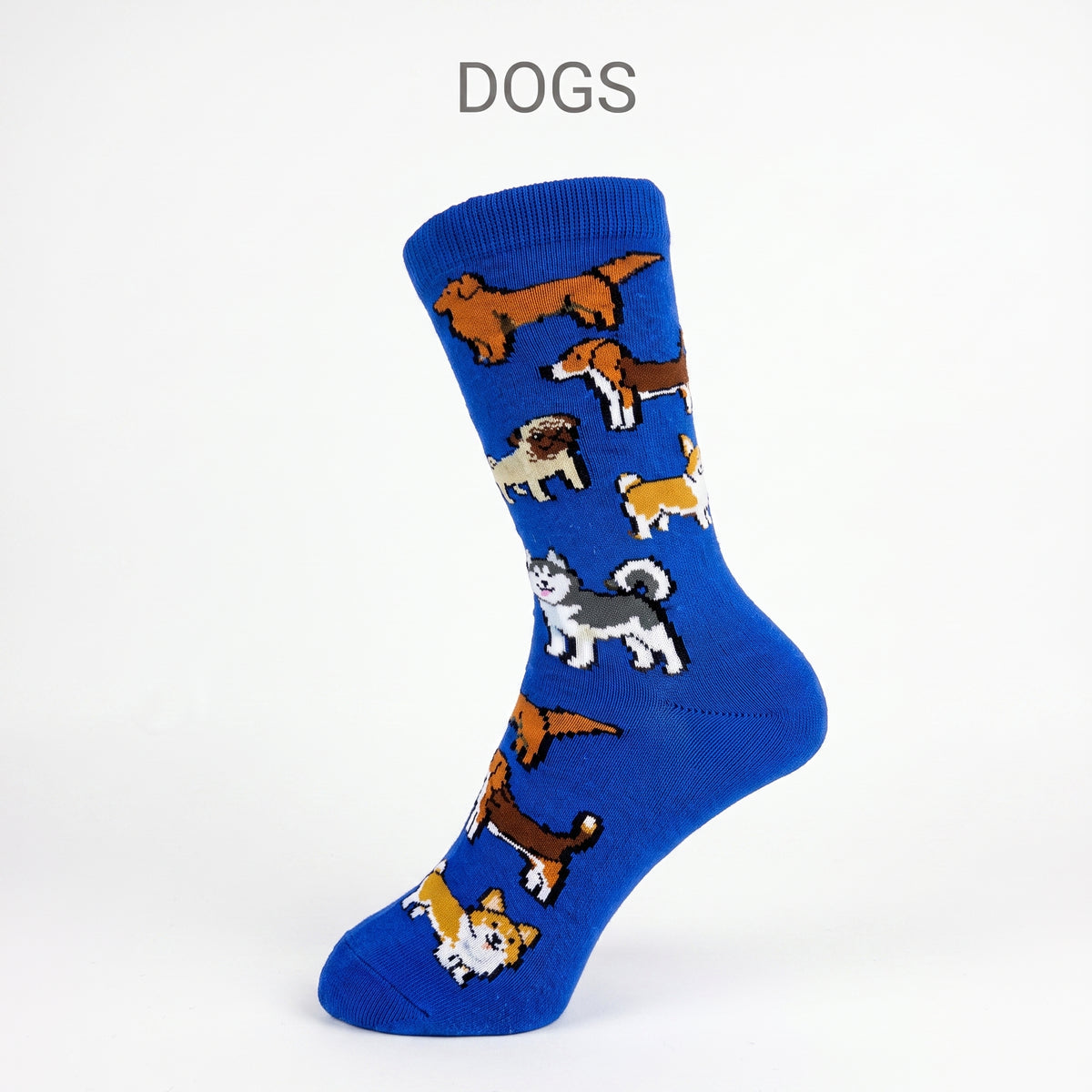 CRAZY TOES - KIDS - DOG Crew Socks: AGE 8-11