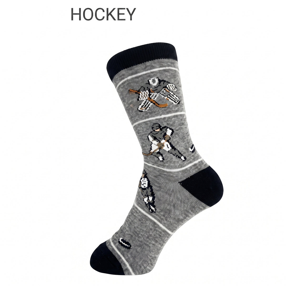 CRAZY TOES - KIDS - HOCKEY Crew Socks: AGE 8-11