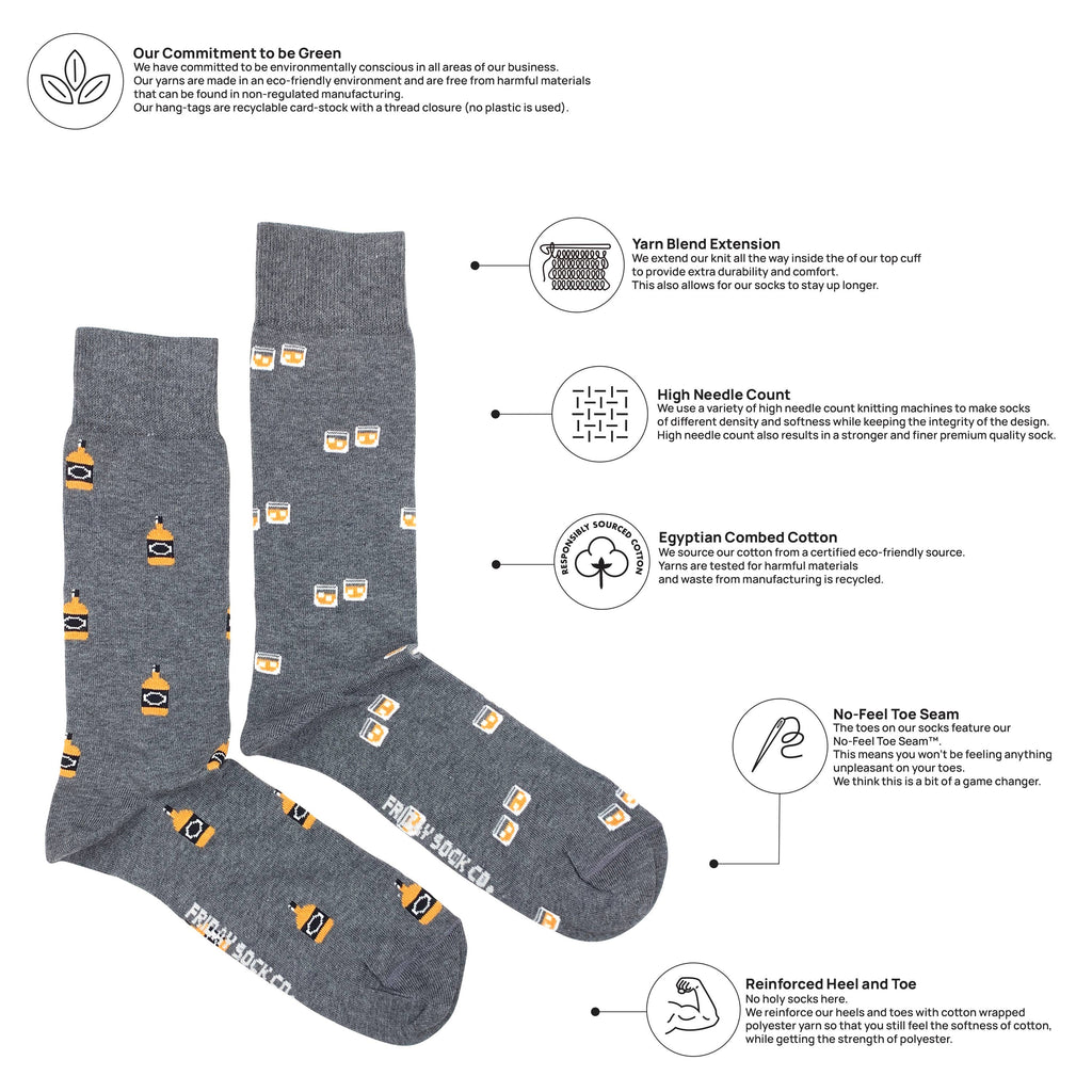 Friday Sock - Men's - Whiskey & Glass Socks