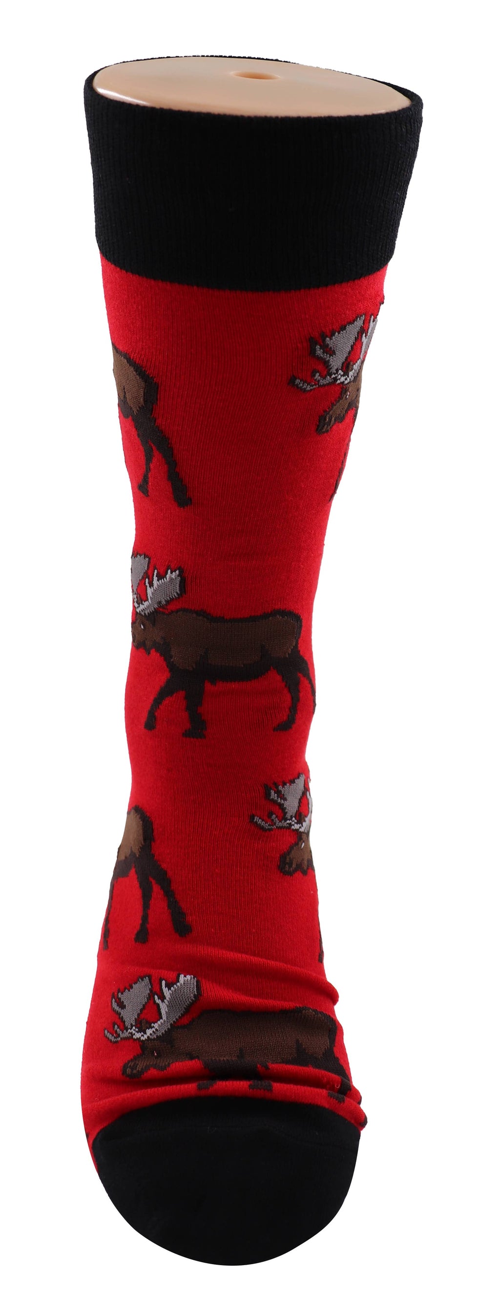 SoXcellent - Moose Unisex Fun Crew Novelty Funny Socks - M