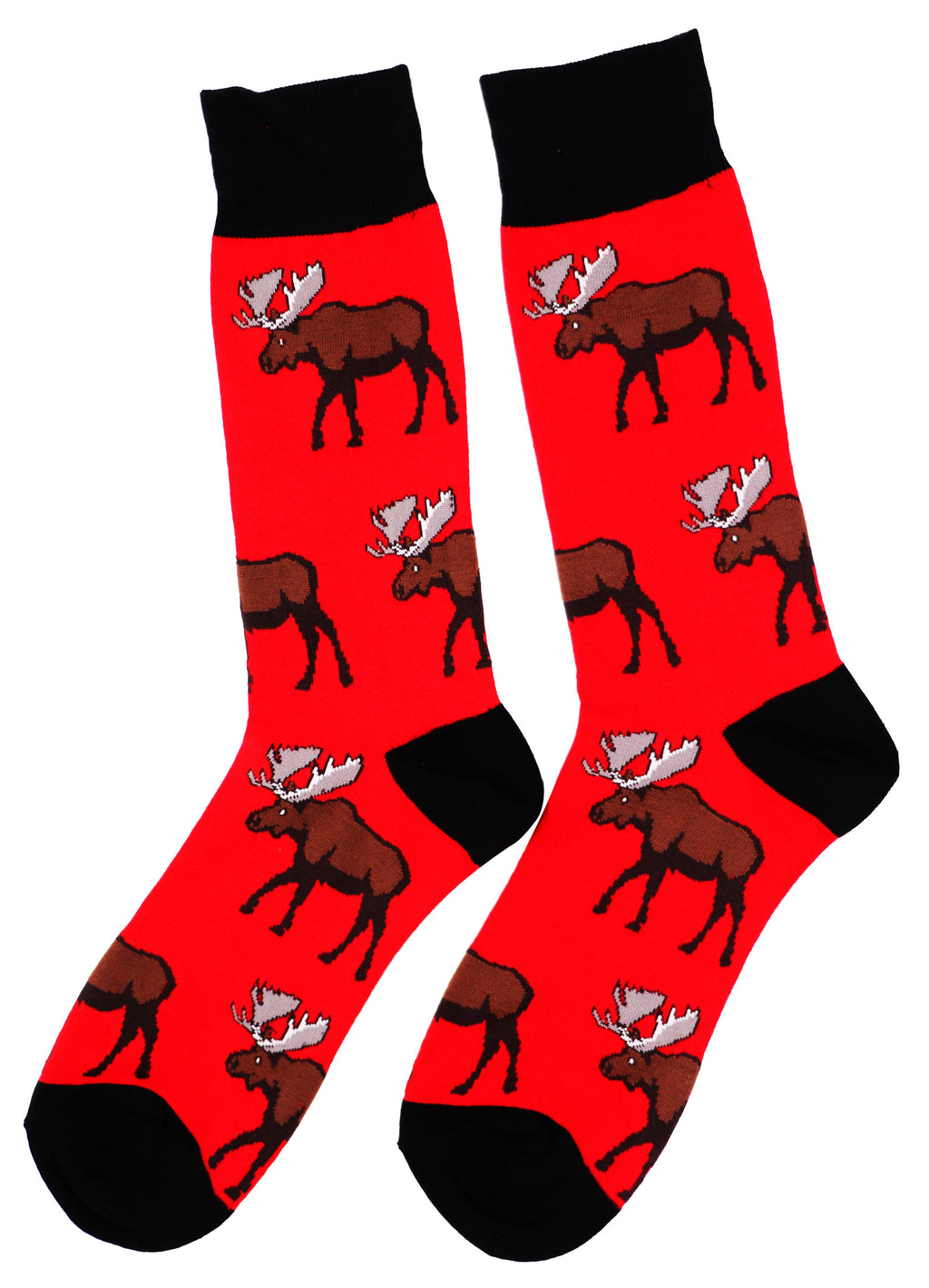 SoXcellent - Moose Unisex Fun Crew Novelty Funny Socks - M