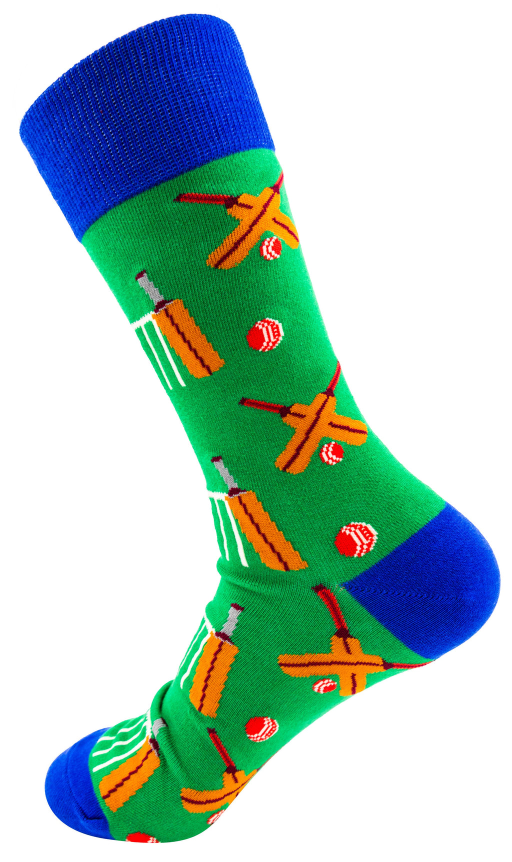 SoXcellent - Cricket Bat Wickets Ball Unisex Crew Novelty Funny Socks