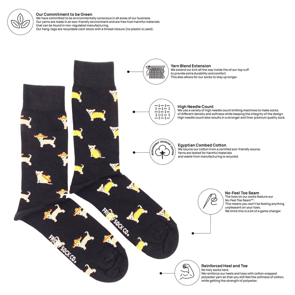 Friday Sock - Men's - Taco Dog Socks
