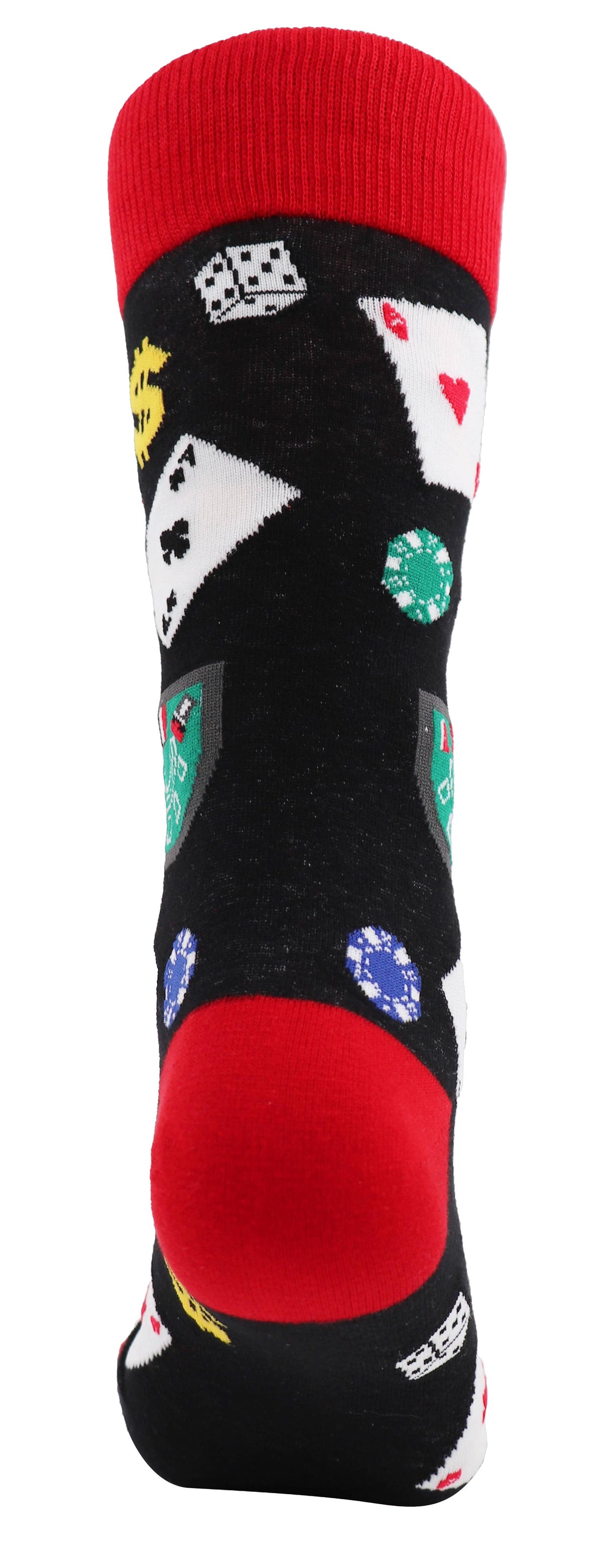 SoXcellent - Casino Play Card Dollar Dice Unisex Novelty Socks - M