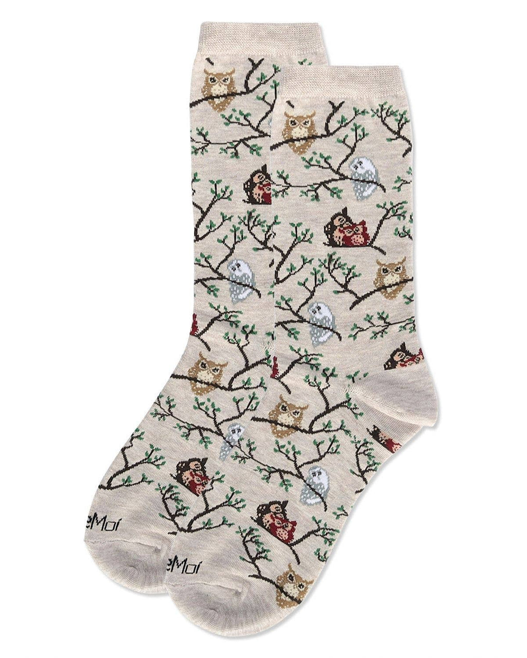MeMoi - Women's - Owls Bamboo Crew Socks