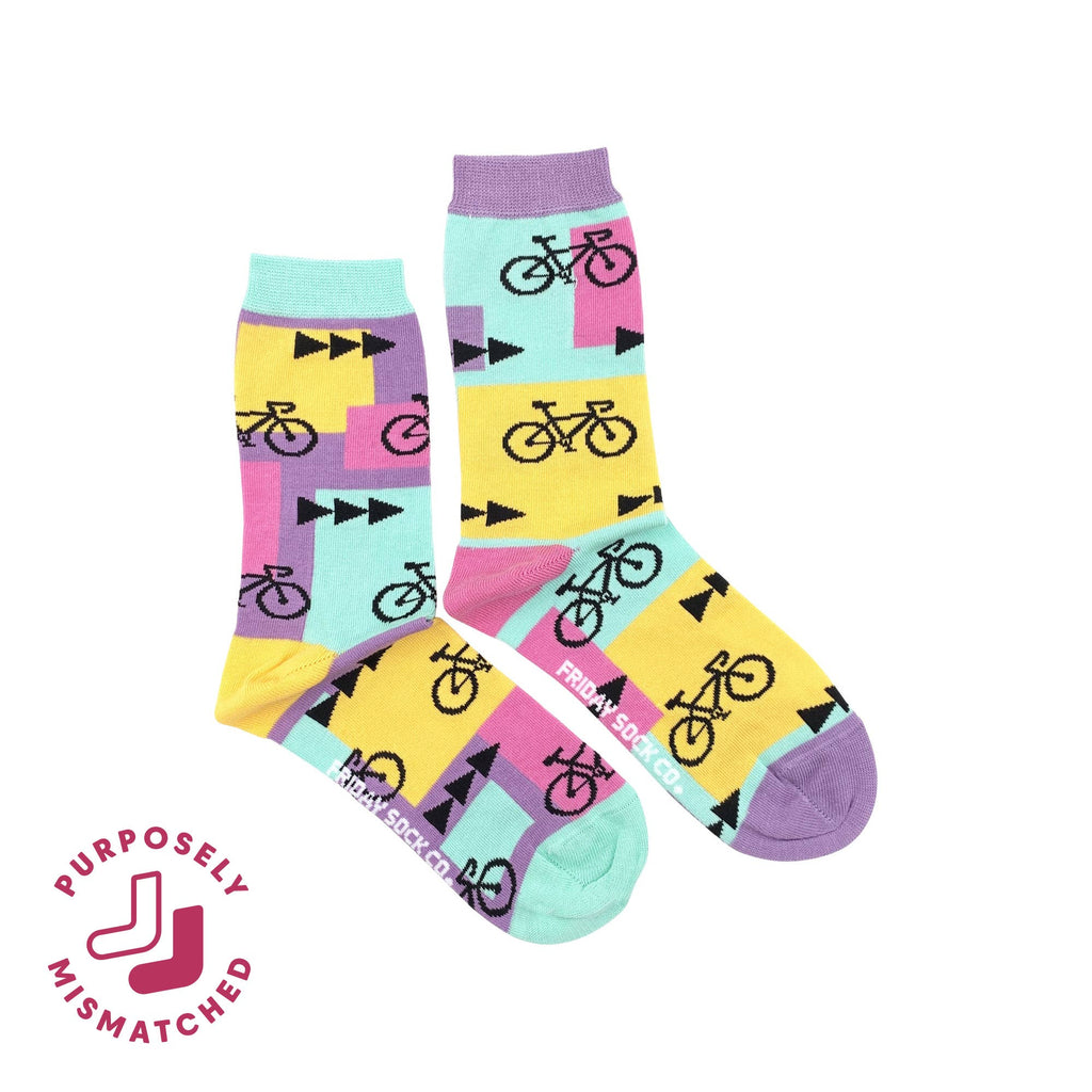 Friday Sock Co. - Women's 80's Road Bikes Crew Socks - Colorful Gift Idea