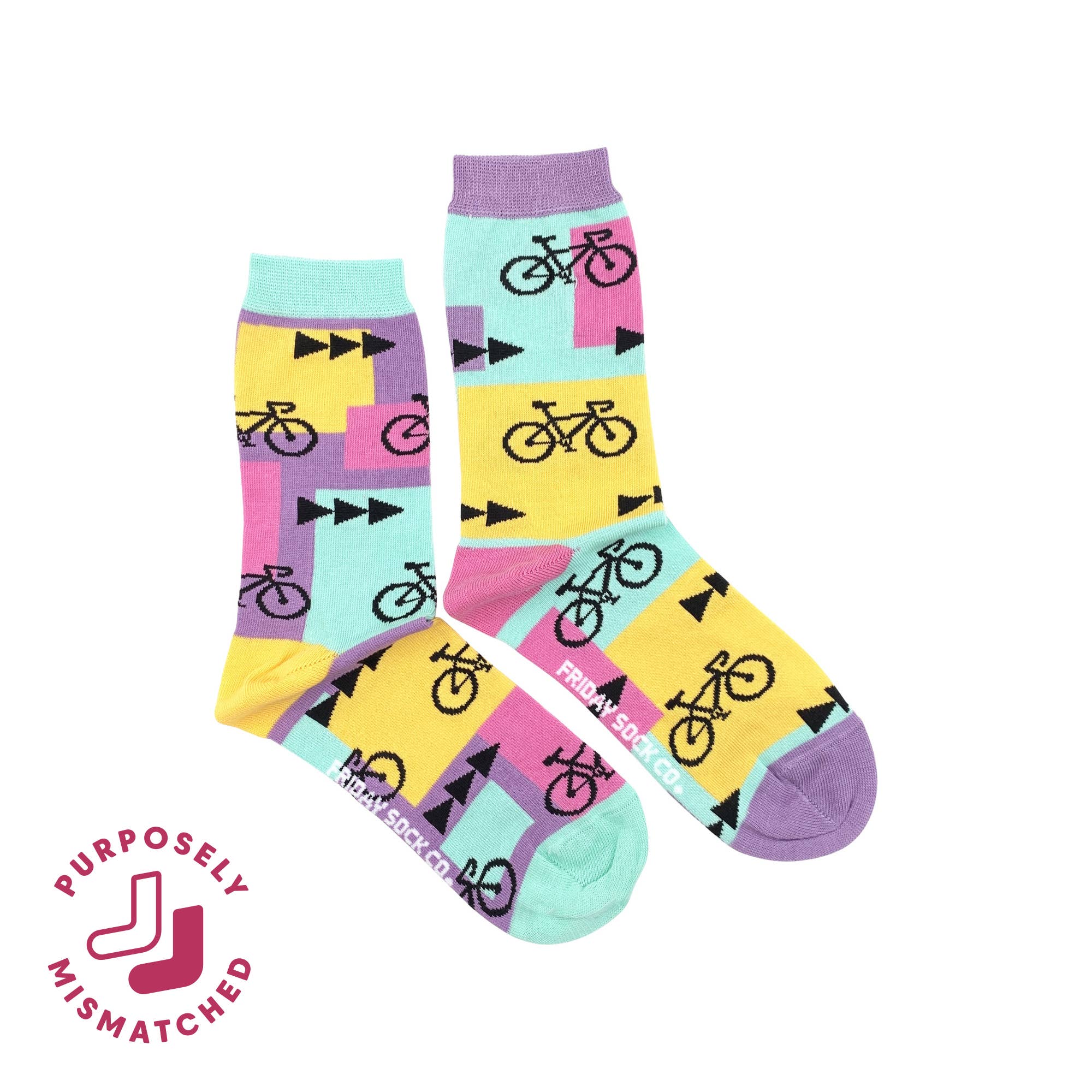 Friday Sock Co. - Women's 80's Road Bikes Crew Socks - Colorful Gift Idea
