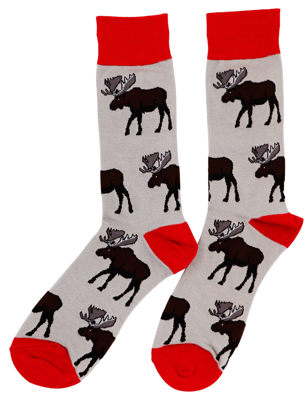 SoXcellent - Moose Unisex Fun Crew Novelty Funny Socks - M
